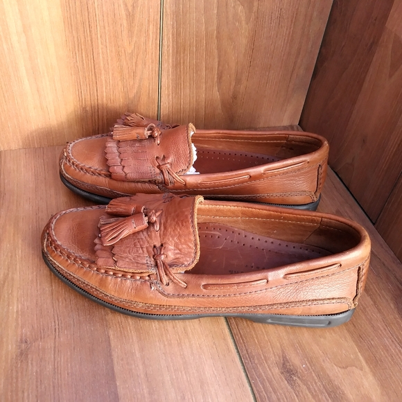 JOHNSTON & MURPHY SIGNATURE LEATHER LOAFER BROWN TASSEL - Picture 6 of 7